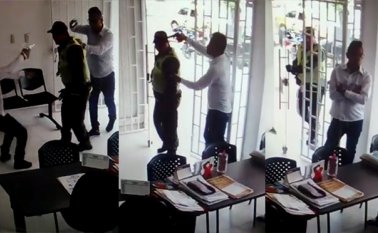 El uniformado fue víctima de los asaltantes, quienes lo encañonaron y le robaron el arma de dotación, que minutos después fue recuperada por los agentes. Cortesía
