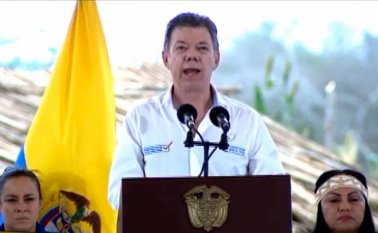 Presidente Juan Manuel Santos desde La Guajira. Presidencia de Colombia