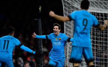 Messi marcó los dos goles del Barcelona. AFP