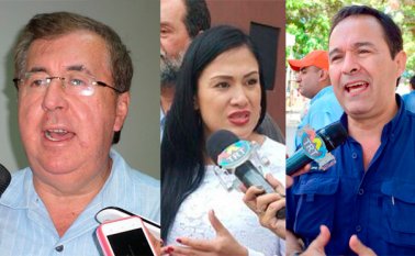 Exgobernador del Táchira César Pérez Vivas; diputada Laidy Gómez, presidenta de la Comisión de Fronteras de la Asamblea Nacional, y Santiago Contreras, coordinador de la Mesa de la Unidad Democrática (MUD). Eilyn Cardozo