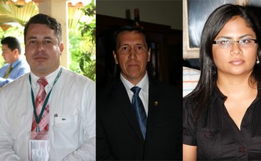 Luis Fernando Páez Carrascal, gerente del Centro Cardioneuromuscular; Jimy Galán Villamizar, exsecretario general de la Alcaldía de Cúcuta; e Irly Yesennia Sandoval Pacheco, exdirectora del Área de Fortalecimiento Corporativo. Archivo