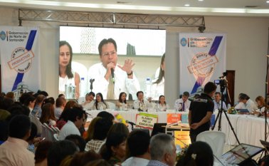 La firma del pacto por la educación se realizó en el auditorio del hotel Villa Antigua, Villa del Rosario. Rodrigo Sandoval