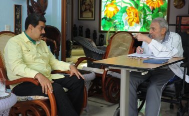 Nicolás Maduro y Fidel Castro se reunieron el sábado en La Habana. AP