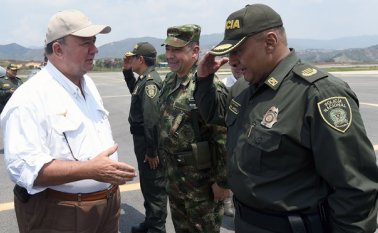 Luis Carlos Villegas, ministro de Defensa Nacional, revisó en Ocaña los esquemas de seguridad en la zona del Catatumbo. Suministrada