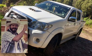 En esta camioneta se movilizaba el comerciante Francisco Pinto con su hermano. Suministrada