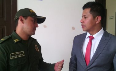 El nuevo Comandante de la Policía en Pamplona, capitán Jaime Chitiva, se reunió con el secretario de Gobierno, Jeiver Acero. Roberto Ospino