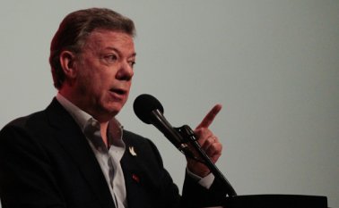 "Ellos son el futuro de un país en paz", expresó Santos sobre los menores que saldrán de las filas de la guerrilla. Colprensa