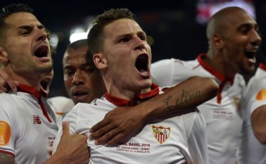 El francés Kevin Gameiro marcó el gol del empate en el minuto 46. AFP