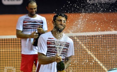 Juan Sebastián Cabal y Robert Farah del equipo Colsanitas. Colprensa