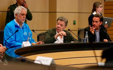 El Presidente y el acalde de Bogotá, Enrique Peñalosa, hablaron sobre 'El Bronx' y Catatumbo. Colprensa