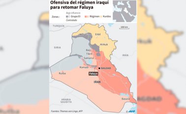 Faluya es uno de los últimos feudos de EI en el oeste de Irak. El grupo extremista sigue controlando partes del oeste y el norte del país, además de Mosul. AFP