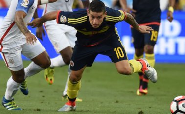 Jamés Rodríguez sufrió una lesión en el partido de apertura frente a Estados Unidos. AFP