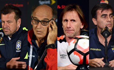 Los directores técnicos de las cuatro selecciones se preparan para los partidos de este miércoles. AFP