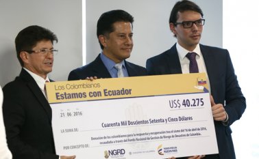 Los colombianos también donaron 520 millones de pesos en la cuenta habilitada por el Gobierno de Ecuador. Colprensa