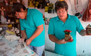 Juan Carlos Beltrán es uno de los trabajadores más hábiles con la arcilla. Juan Pablo Bayona