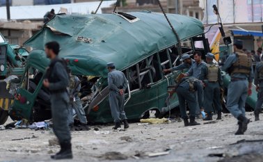 Varios testigos afirman que las explosiones fueron seguidas. AFP