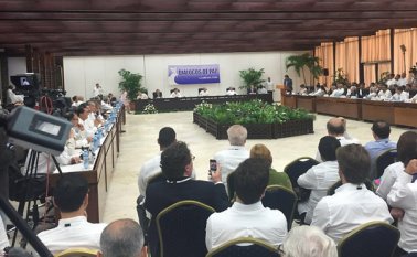 En La Habana, el gobierno del presidente Juan Manuel Santos y la guerrilla de las Farc dio un paso fundamental en el asunto de la participación política, en desarrollo de las negociaciones de paz. Archivo