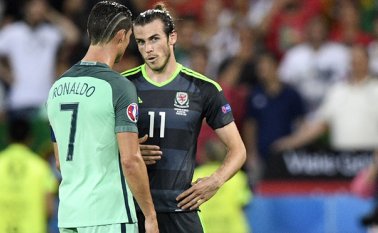 Cristiano Ronaldo y Gareth Bale. AFP