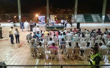 La reunión se realizó esta semana en el coliseo cubierto de Claret con la participación de líderes comunitarios, Policía y Alcaldía. Cortesía