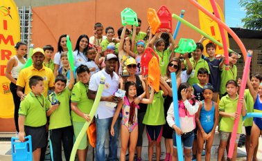Con una buena participación de deportistas se cumplió el primer festival de clubes deportivos.  Cortesía Imrd
