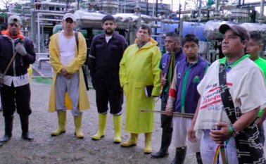 Desde el pasado 20 de mayo, el suministro de gas, desde el campo de Gibraltar hacia Bucaramanga ha sido interrumpido por los indígenas. Cortesía