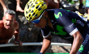 El colombiano Nairo Quintana, de Movistar, se situó tercero a 4:27 de Froome, tras la jornada. AFP
