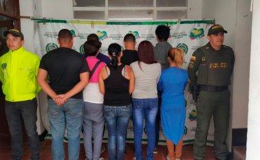 A disposición de Migración Colombia quedaron los ocho inmigrantes. Policía Nacional