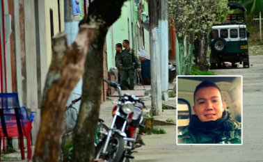 Corregimiento de Las Mercedes, municipio de Sardinata. Foto pequeña: Jesús Leonardo Melgarejo, patrullero fallecido. Archivo La Opinión