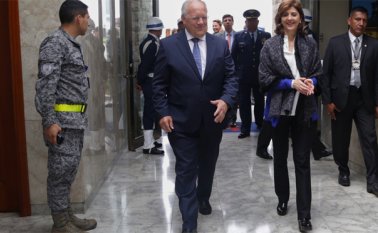 Schneider-Ammann se reunió con la canciller de Colombia, María Ángela Holguín. Cancillería de Colombia