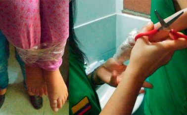 La niña, quien tenía alto grado de desnutrición y signos de pañalitis, recibió una incapacidad médica de 18 días, luego de ser valorada por el Instituto de Medicina Legal. Policía Nacional