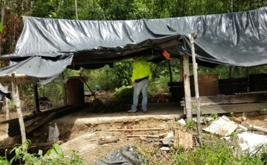 El laboratorio era usado para el procesamiento de base de coca. Suministrada