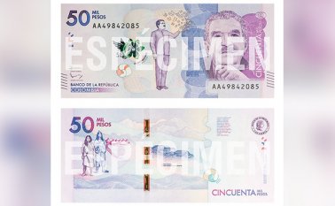 Con el de 50.000 pesos serán tres los billetes de la nueva familia que estarán circulando en Colombia Colprensa