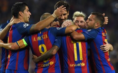 Barcelona ganó con una gran actuación de Messi, Neymar y Suárez. AFP