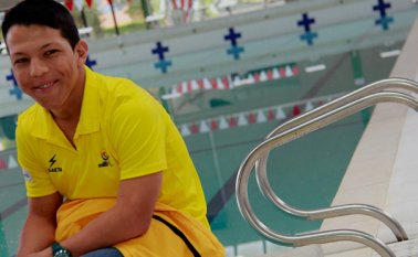 Nelson Crispín se quedó este sábado con la presea de plata en los 100 metros libres clase S6. Colprensa