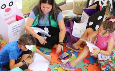 Los niños fueron los protagonistas de una feria que tuvo lugar en Los Estoraques. Cortesía