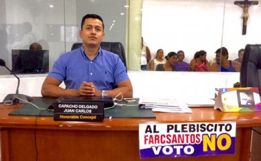 Juan Carlos Capacho, al igual que sus compañeros del uribismo, ha liderado una campaña en la calle y por las redes sociales para rechazar los acuerdos de paz que suscribieron el Gobierno y las Farc, después de cuatro años de negociación. Cortesía