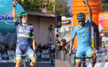 Los ciclistas Esteban Chaves (izquierda) y Miguel Ángel López, son las cartas de Colombia para ganar el Giro de Lombardía. Cortesía