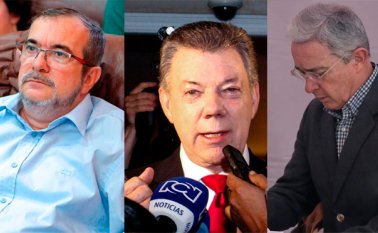 Después del resultado del plebiscito, tanto el presidente juan manuel Santos, como el máximo líder de las Farc, Rodrigo Londoño Echeverri, Timochenko, y el expresidente Álvaro Uribe Vélez enviaron mensajes que hacen ver posible que la vía del diálogo. AFP