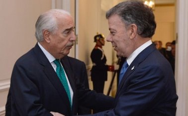 A las 10:30 de la mañana se reunieron el presidente de Colombia, Juan Manuel Santos, y uno de los líderes del No en el plebiscito, Andrés Pastrana. Presidencia de Colombia