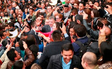 En la plaza de Armas de la Casa de Nariño. Colprensa