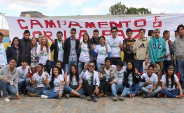 El miércoles de la semana pasada, el grupo de 70 nortesantandereanos viajó a Bogotá para sumarse al campamento por la paz instalado en la Plaza de Bolívar. Especial para La Opinión