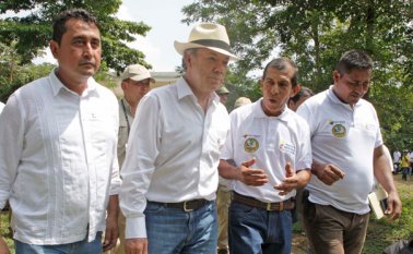 Ivis Manuel Pineda, el campesino que el sábado recibió en su casa al presidente Juan Manuel Santos. Mario Caicedo