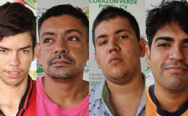 En la foto de izquierda a derecha, Deynai  Pérez Castilla, Jonquener Torres, Gerson Jair Cárdenas, Carlos Arturo Chirinos. Policía
