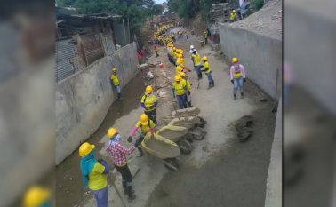 Construcción del canal y un colector de aguas lluvias en el sector de Las Américas. Cortesía