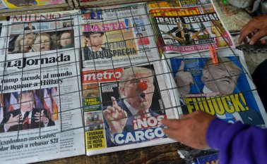 La prensa mexicana miró en forma negativa la elección el 8 de noviembre de Donald Trump como presidente de los Estados Unidos al punto que sus lectores piensan que va a hacer una política unilateral peor que la de George W. Bush.  AFP