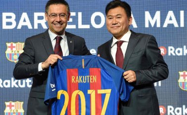 El club dispuso de cinco candidatos pero finalmente se decantó por Rakuten por la oferta económica, la importancia del mercado asiático y el perfil de la empresa. AFP