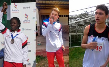 La atleta Ingrid Villamizar fue ganadora de la medalla de bronce en los 150m. El ciclista pamplonés Roosbelth Rojas (centro), dueño de la medalla de oro en la CRI. El atleta de deporte adaptado, Brayan Pinilla, plata y bronce. Colprensa