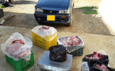 La carne estaba camuflada en un bafle de sonido en el baúl de un carro. Policía