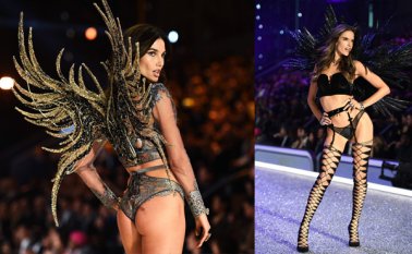 Cuando empezó el show, luces neón en rojo inundaron la pasarela. AFP