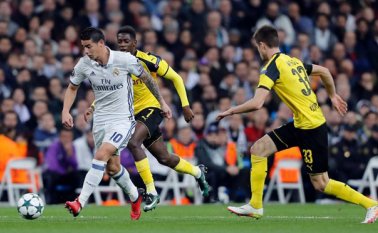 El volante cucuteño James Rodríguez tuvo una buena presentación ayer con el Real Madrid, en el partido de la fase de Grupos de la Liga de Campeones, en el que el conjunto merengue tras ir ganando 2-0 termino empatando 2-2 frente al Borussia Dortmund, en el estadio Santiago Bernabéu. Real Madrid